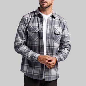 BYLT Premium Basics - Plaid Coastal Overshirt Storm Medium